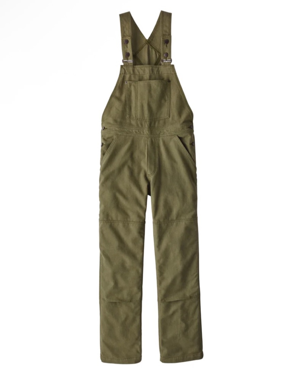 Patagonia Women’s All Seasons Hemp Canvas Bib Overalls Fatigue Green Small